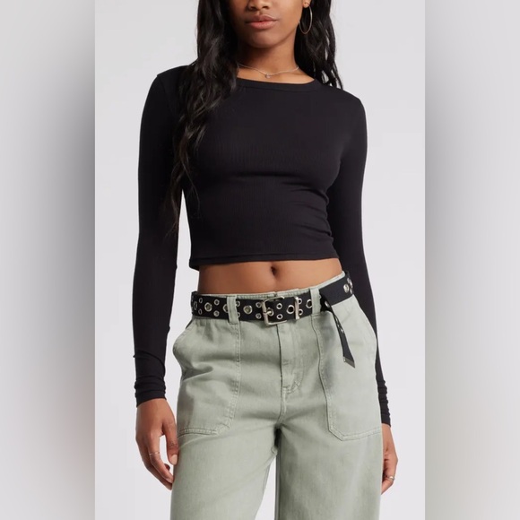 bp Tops - NWOT BP Black Long Sleeve Crop Top